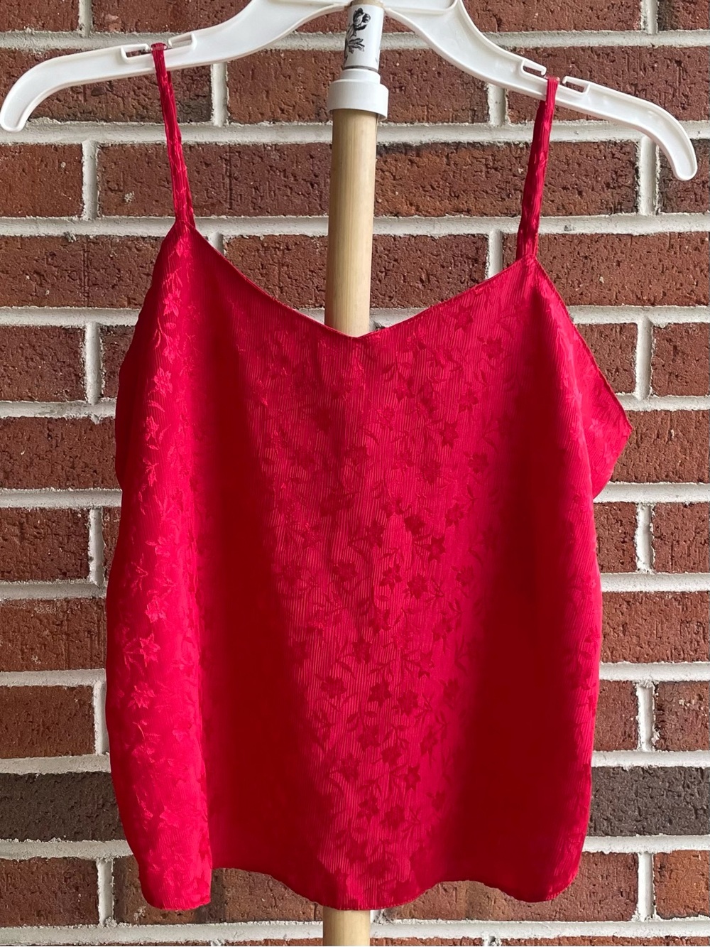 Matthew Louis Red Floral Jacquard Cami Top